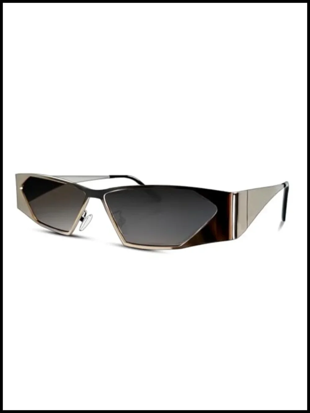 Retro Narrow Cat Eye Sunglasses UVA/UVB Protection Metal Frame